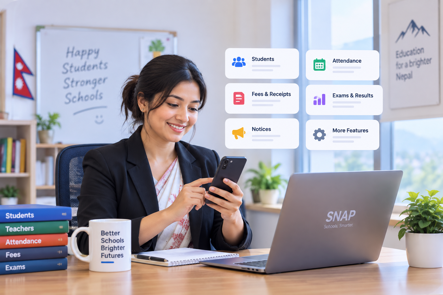 SNAP school management platform for schools in Nepal